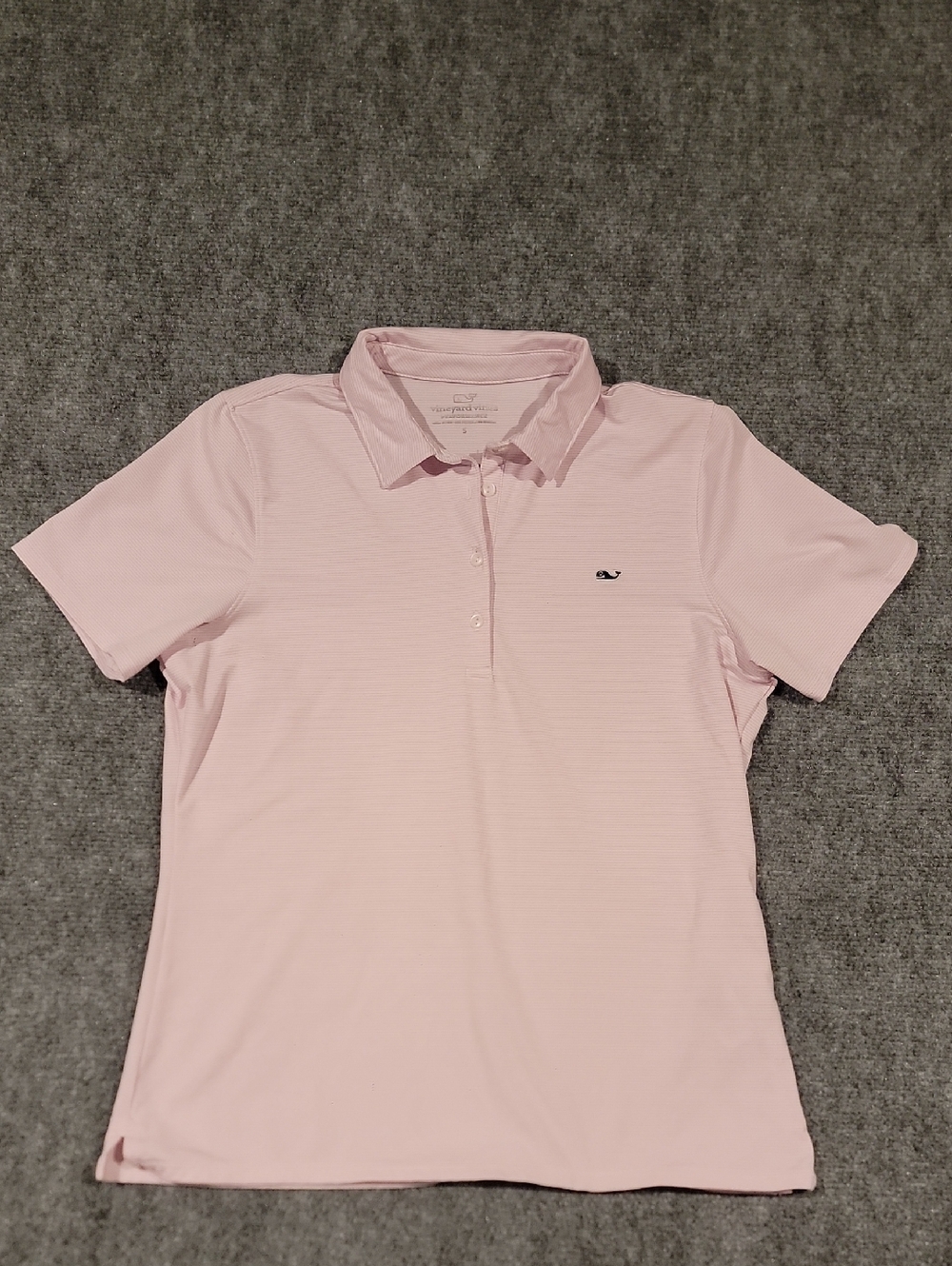 Vineyard Vines Women's Preformance Pink Striped Polo Size Small EUC